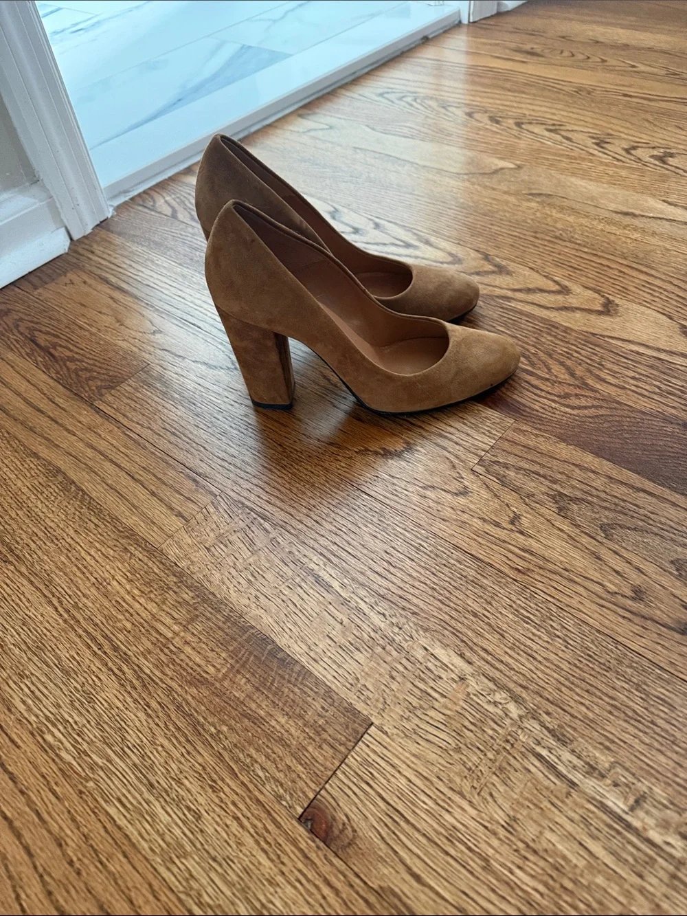 Vince Camuto Camel Suede Round-Toe High Heels